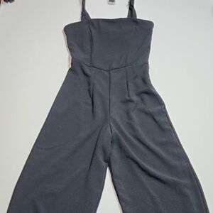 Wild Fable Black Wide Leg Jumpsuit Women’s XS NWOT Adjustable Straps 31.5” Insm